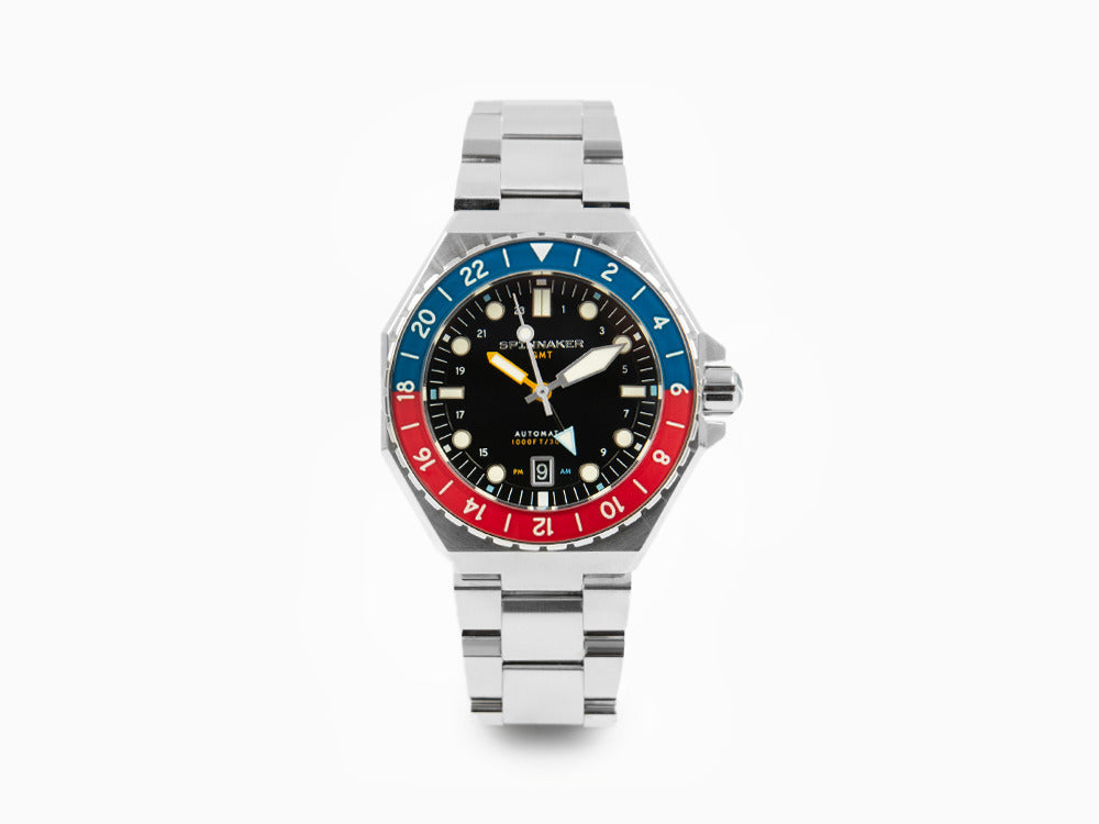 Spinnaker Dumas GMT Automatik Cobalt Crimson Uhr, Schwarz, 44 mm, SP-5119-44