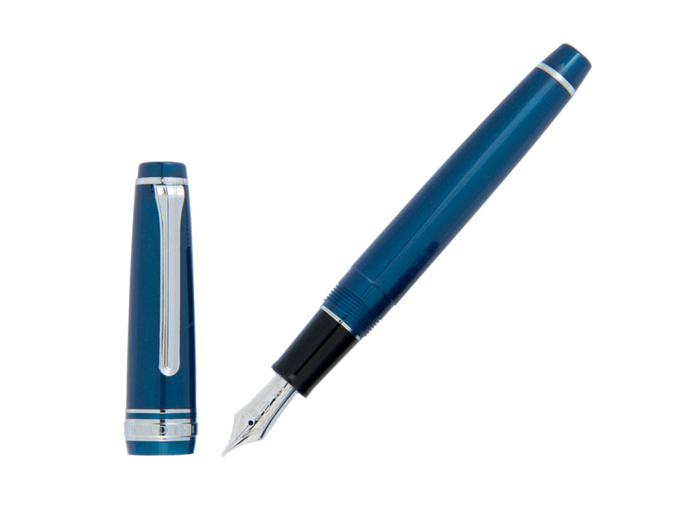 Sailor Professional Gear Slim Silver Füller, Metallic Blue, Rhodinierte