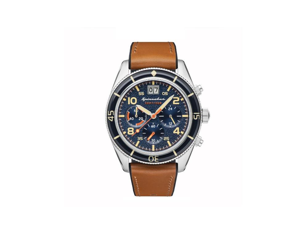 Spinnaker Fleuss Quartz Uhr, Blau, 43 mm, Chronograph, SP-5085-02