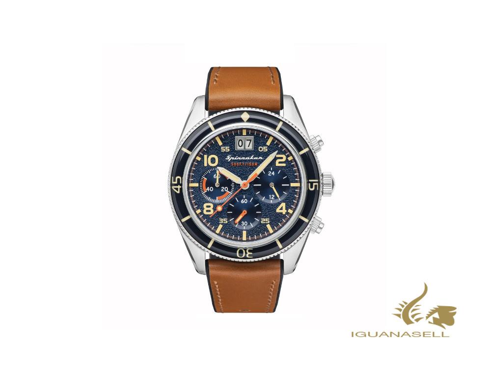 Spinnaker Fleuss Quartz Uhr, Blau, 43 mm, Chronograph, SP-5085-02