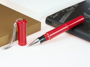 Tibaldi Bamboo Lipstick Red Roller, Edelharz, Rot, Palladium, BMB-2226-RB