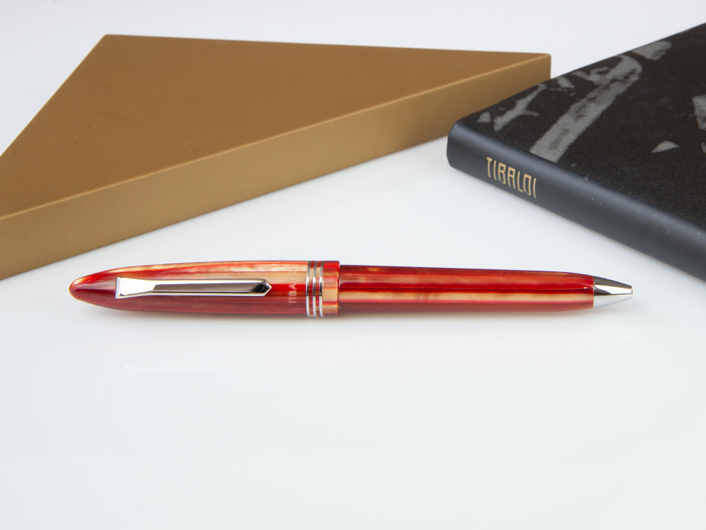 Tibaldi Bononia Seashell Mist Kugelschreiber, Rot, Palladium Akzenten, BNN-72-BP