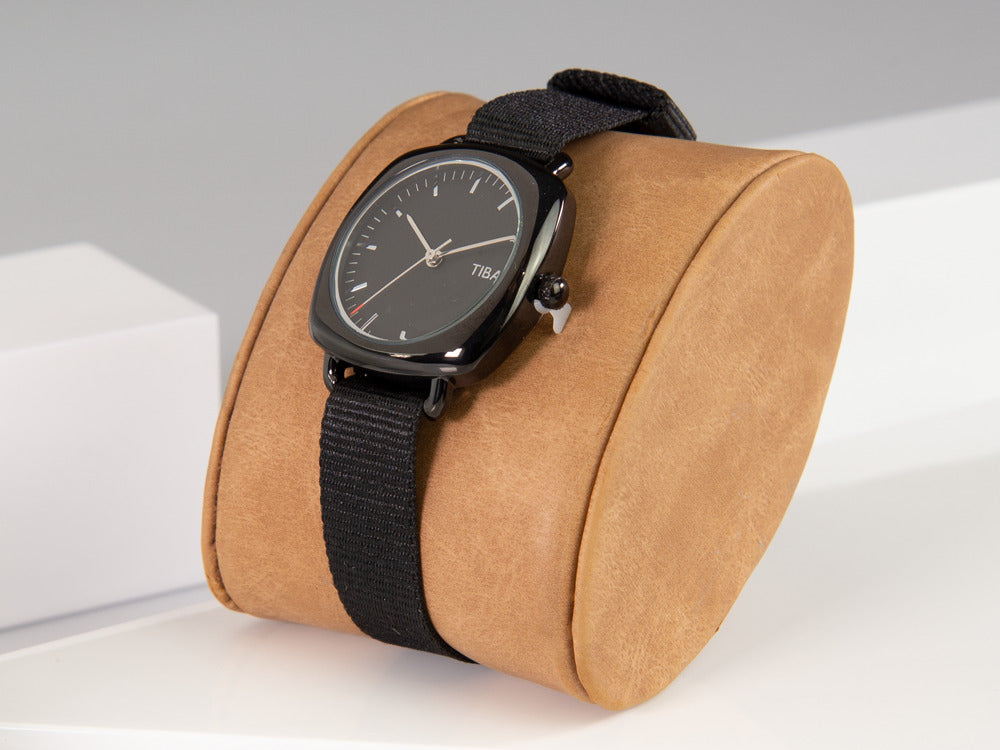 Tibaldi Ladies Quartz Uhr, Schwarz, 32 mm, Leinenuhrband, TMF-237-GG