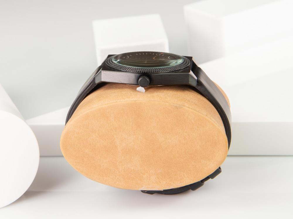 Tibaldi Men's Quartz Uhr, Schwarz, 39mm x 46mm, Lederband, TMM-PVD-LT