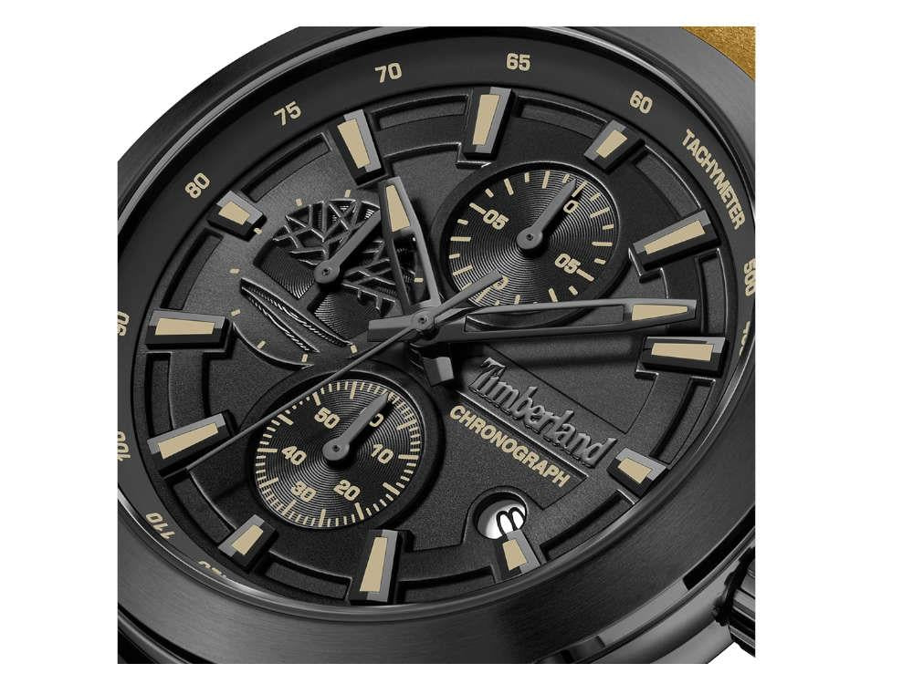 Timberland Ashmont Quartz Uhr, Schwarz, 44 mm, Lederband, TDWGF0095102