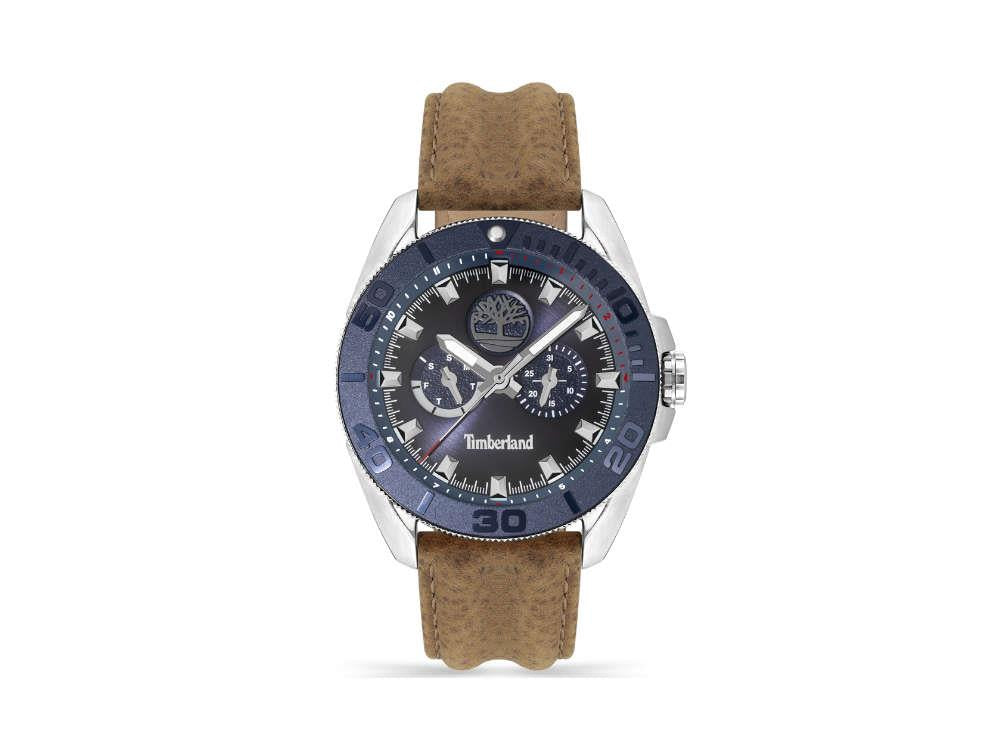 Timberland Fairhill Quartz Uhr, Blau, 44 mm, Lederband, TDWGF2200903