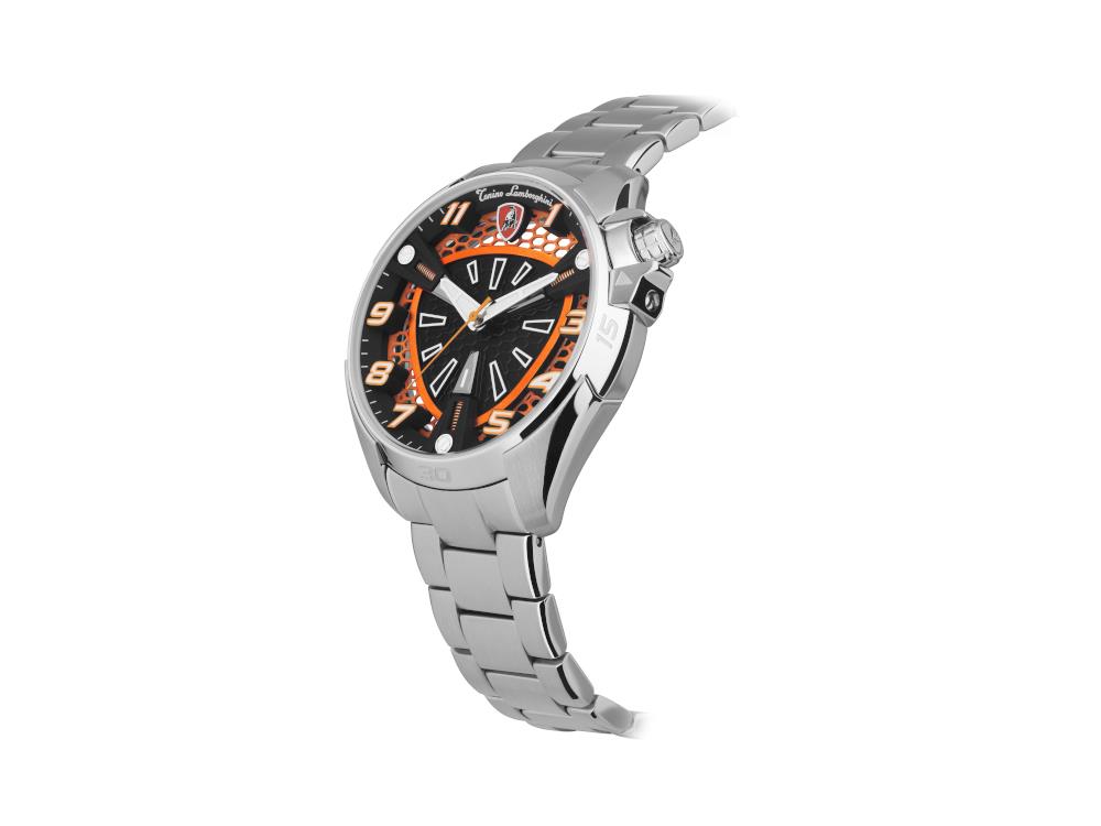 Tonino Lamborghini Shock Abs Quartz Uhr, Orange, 42 mm, Stahlband, TLABSO-SS-B