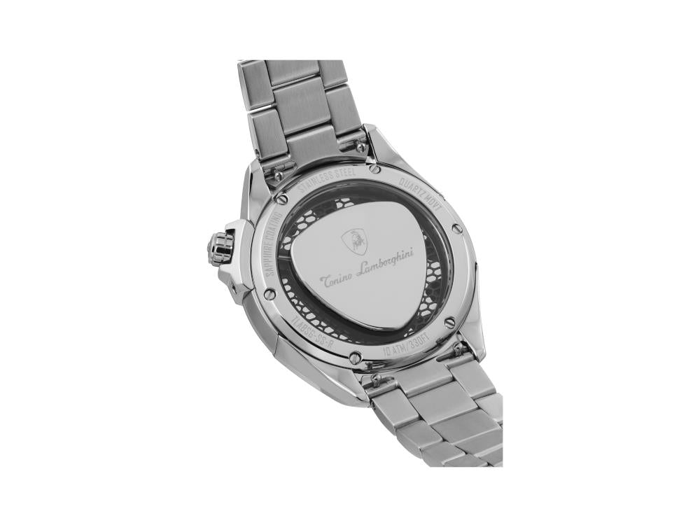 Tonino Lamborghini Shock Abs Quartz Uhr, Rot, 42 mm, Stahlband, TLABSR-SS-B