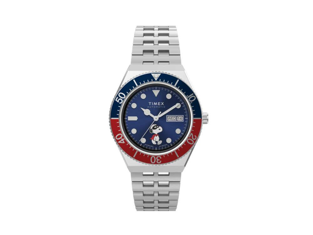Timex Peanuts Automatik Uhr, Blau, 40 mm, TW2W47500