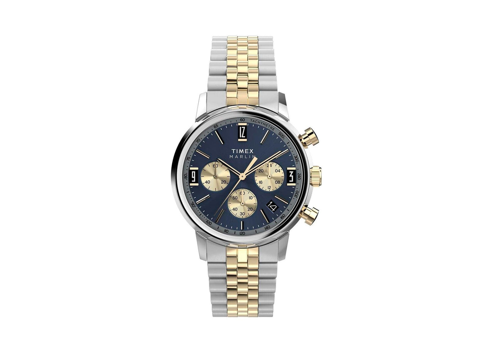 Timex Marlin Quartz Uhr, Blau, 40 mm, Chronograph, TW2W60200