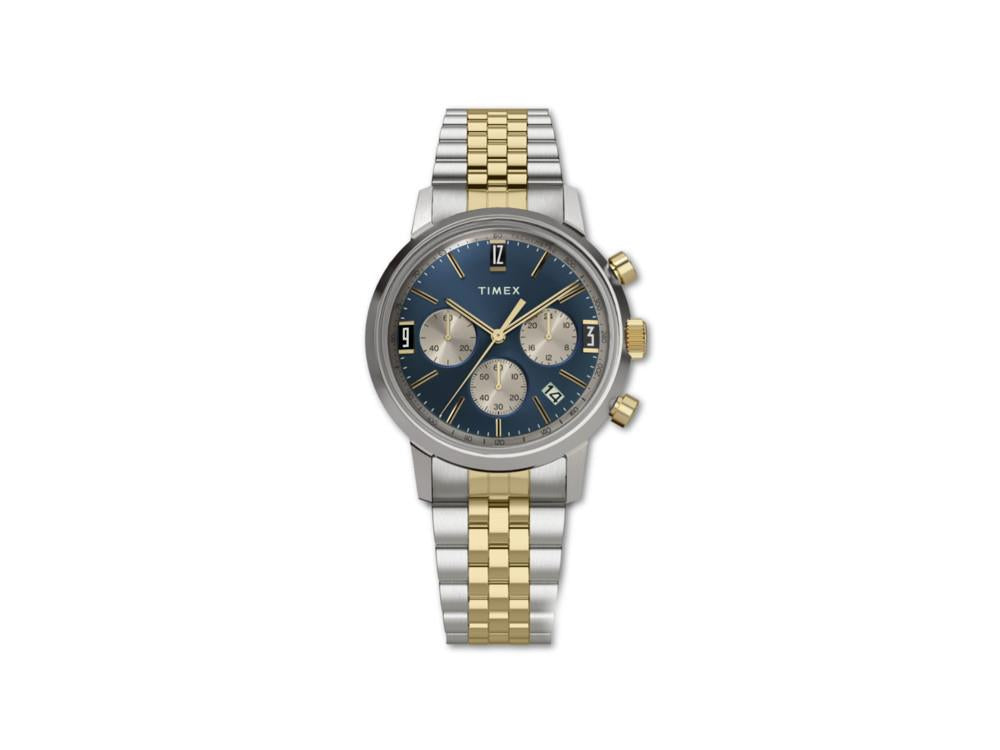 Timex Marlin Quartz Uhr, Blau, 40 mm, Chronograph, TW2W60200A