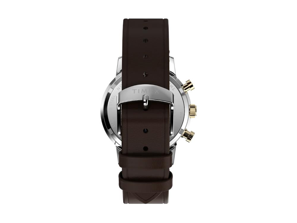Timex Marlin Men's Leather Quartz Uhr, Blau, 40 mm, TW2W60400A