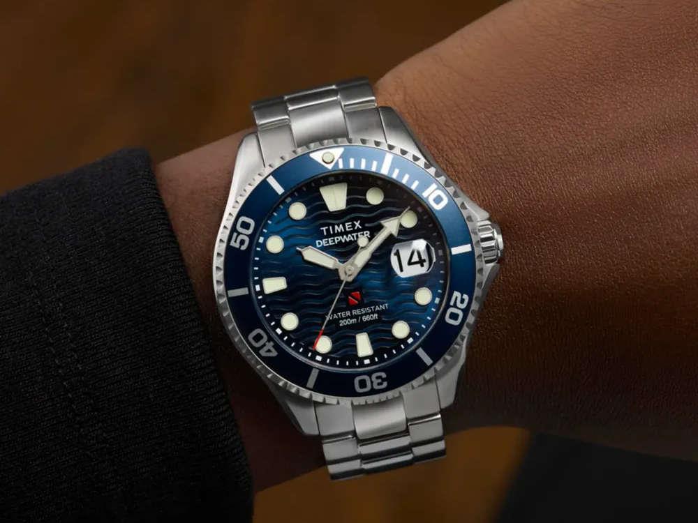 Timex DeepWater Meridian 200 Quartz Uhr, Blau, 44 mm, TW2W81900