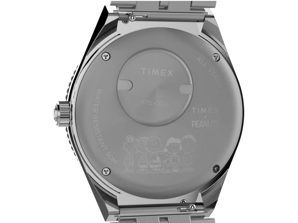 Timex Q Timex x Peanuts Quartz Uhr, Silber, 38 mm, TW2W83300