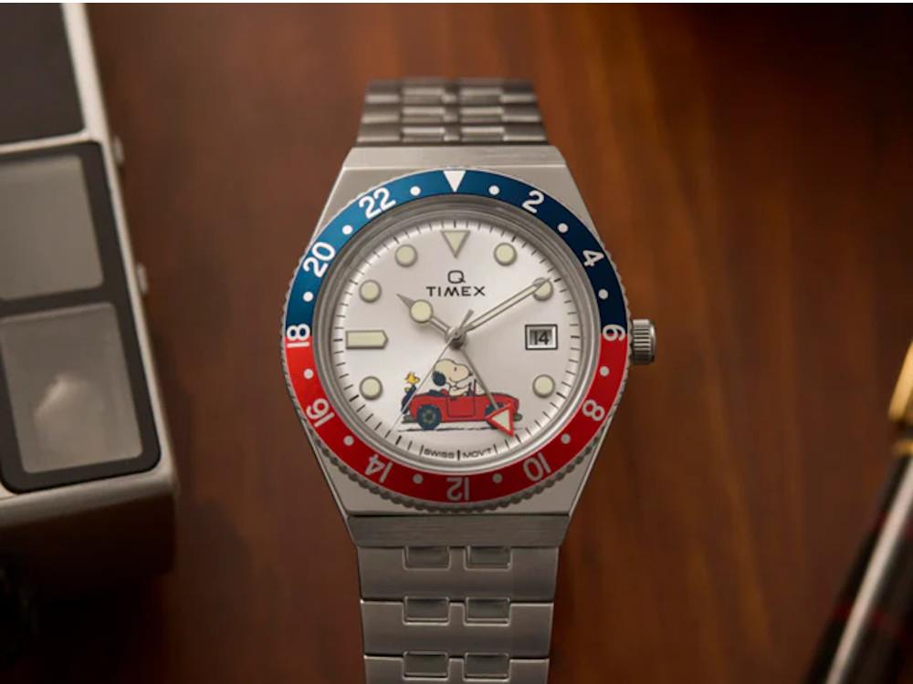 Timex Q Timex x Peanuts Quartz Uhr, Silber, 38 mm, TW2W83300