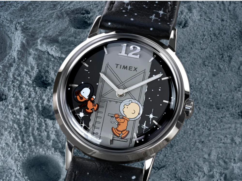 Timex x Peanuts Marlin Hand-Wound Space, Schwarz, 34 mm, TW2W89700