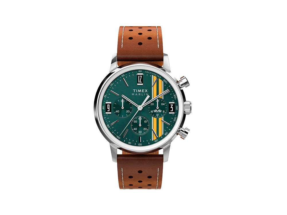 Timex Marlin Quartz Uhr, Grün, 40 mm, Chronograph, TW2W99100