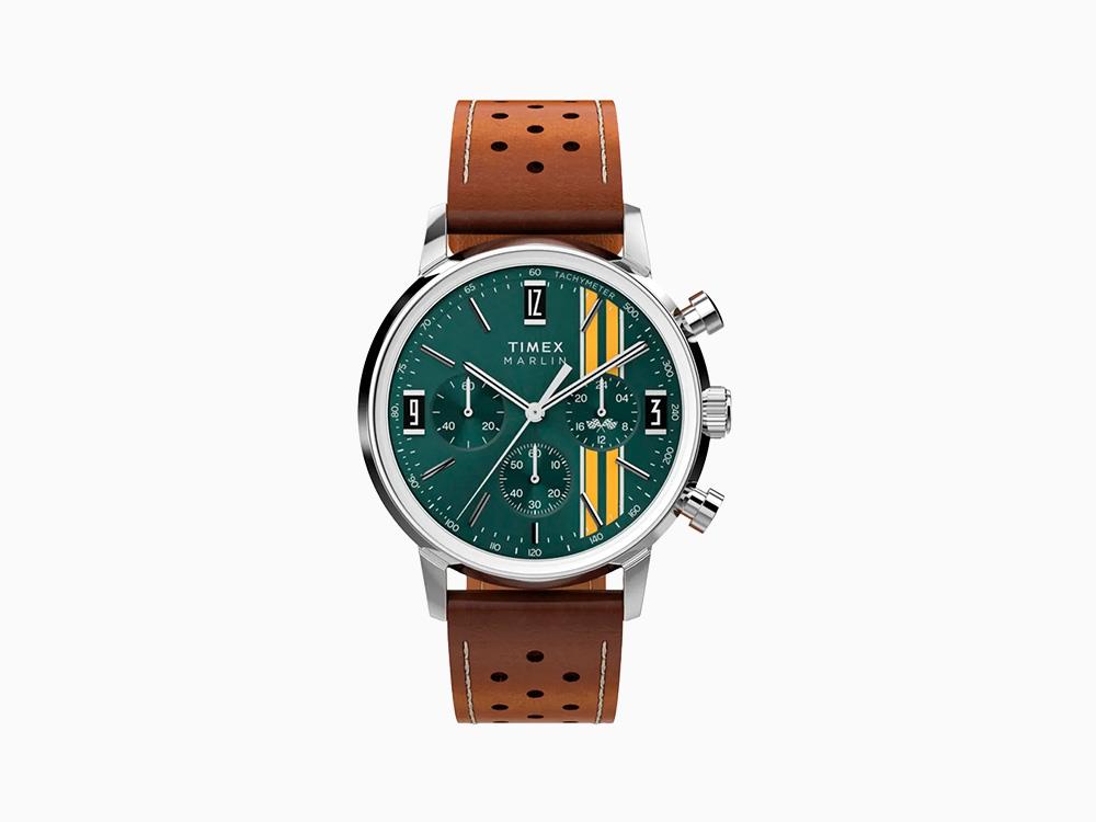 Timex Marlin Quartz Uhr, Grün, 40 mm, Chronograph, TW2W99100