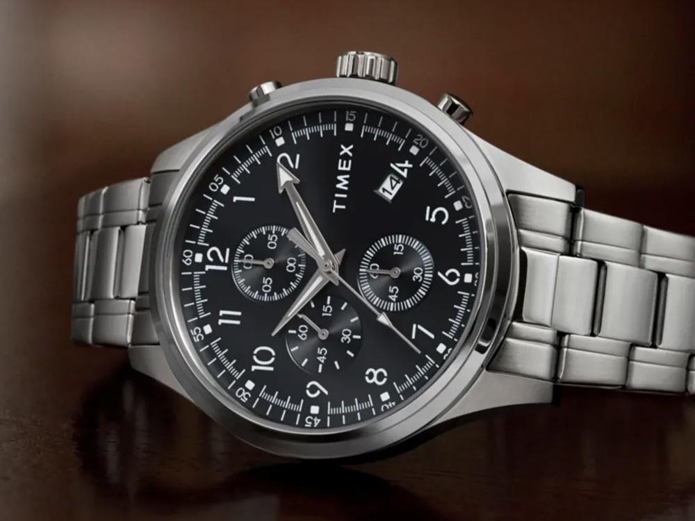 Timex Trend Dress Chronograph Quarzuhr, Schwarz, 43mm, TW2Y01400
