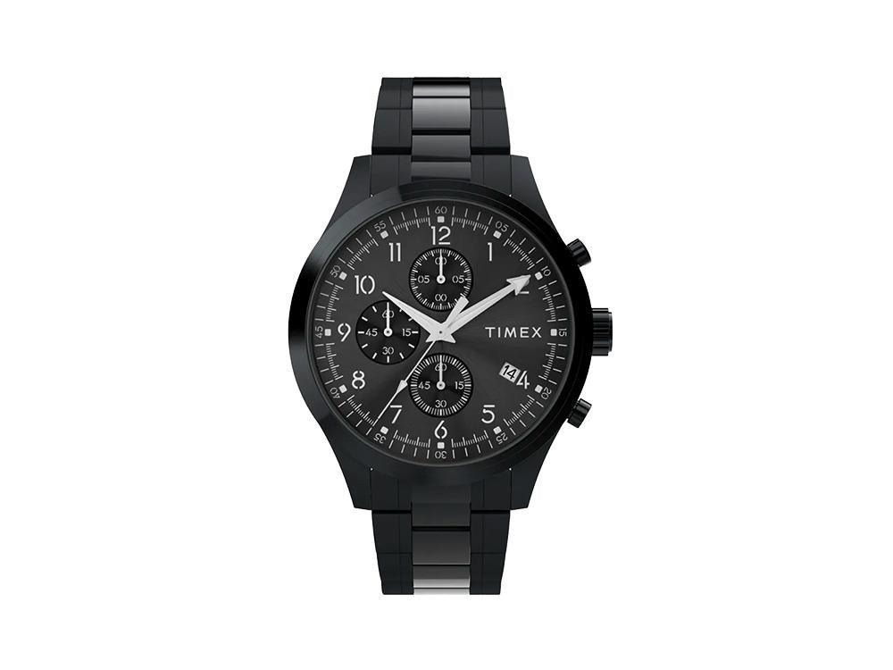 Timex Trend Dress Chronograph Quarzuhr, Schwarz, 43mm, TW2Y01600