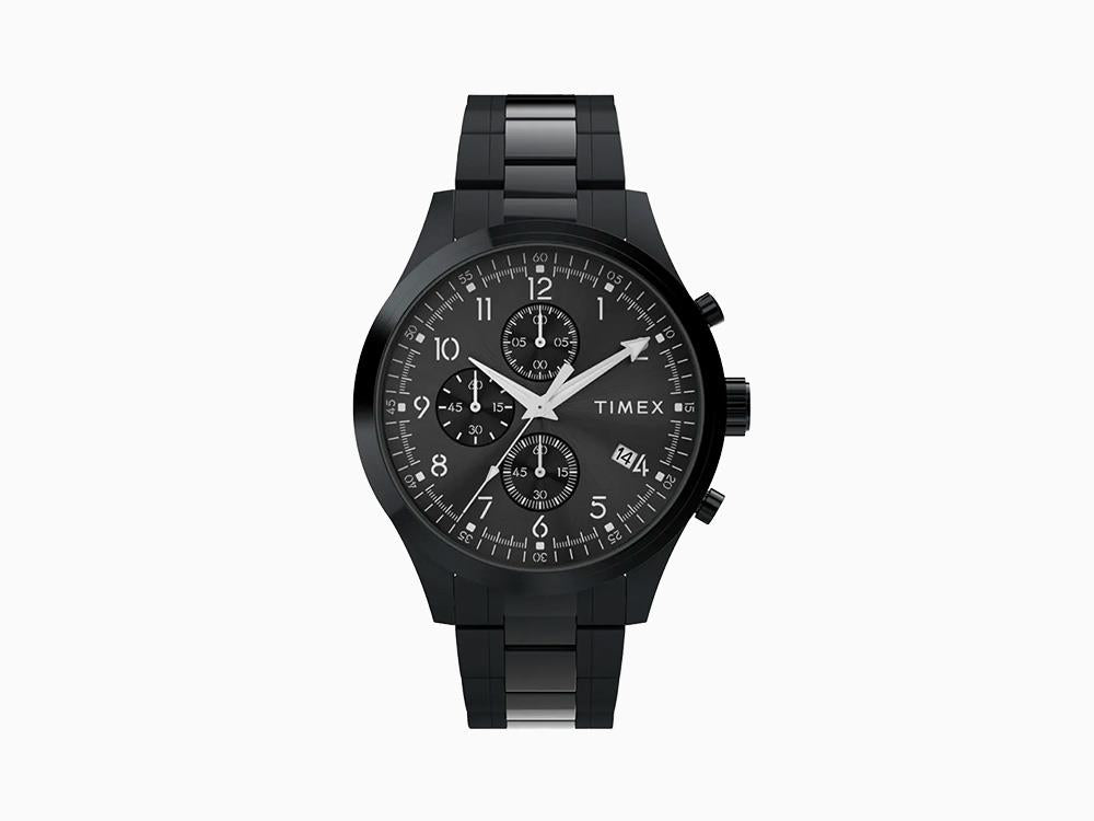 Timex Trend Dress Chronograph Quarzuhr, Schwarz, 43mm, TW2Y01600
