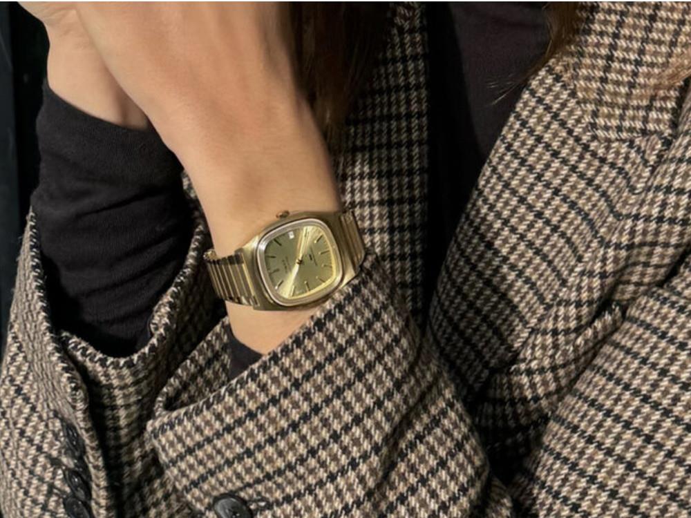 Timex E Line Automatik Uhr, Golden, 34 mm, TW2Y07200