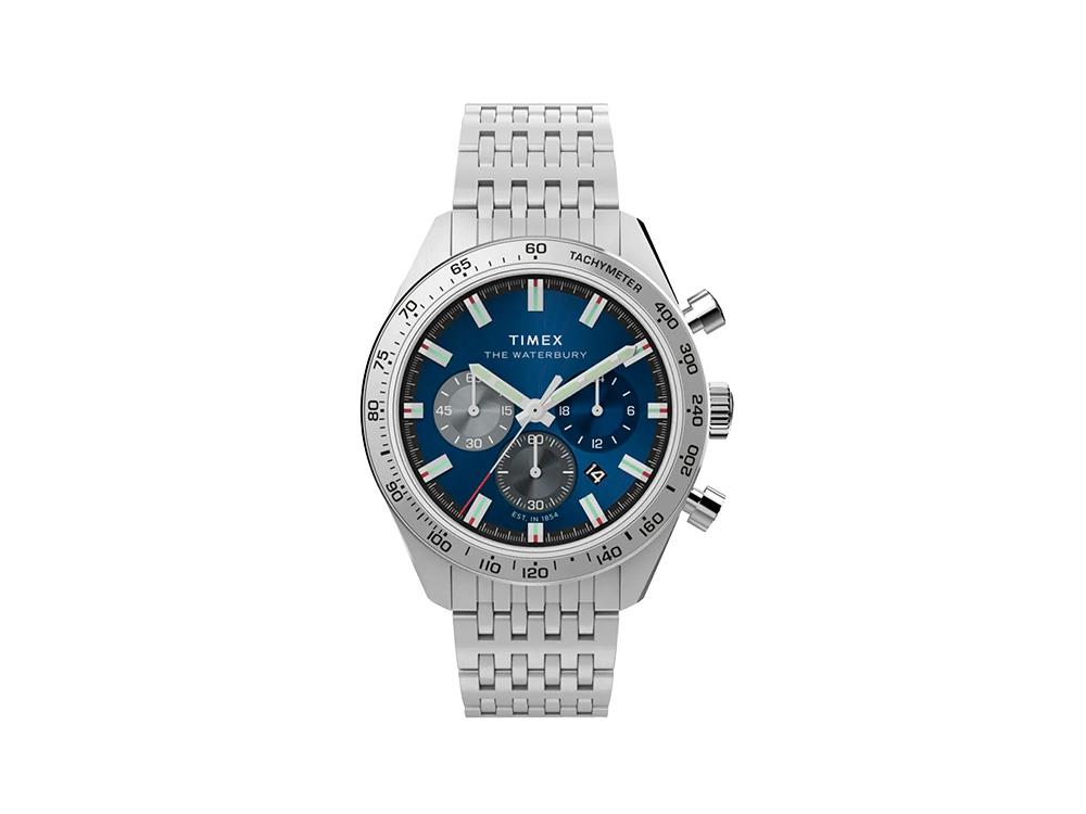 Timex Waterbury Traditional Quartz Uhr, Blau, 41 mm, Chronograph, TW2Y18500