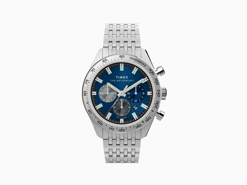 Timex Waterbury Traditional Quartz Uhr, Blau, 41 mm, Chronograph, TW2Y18500
