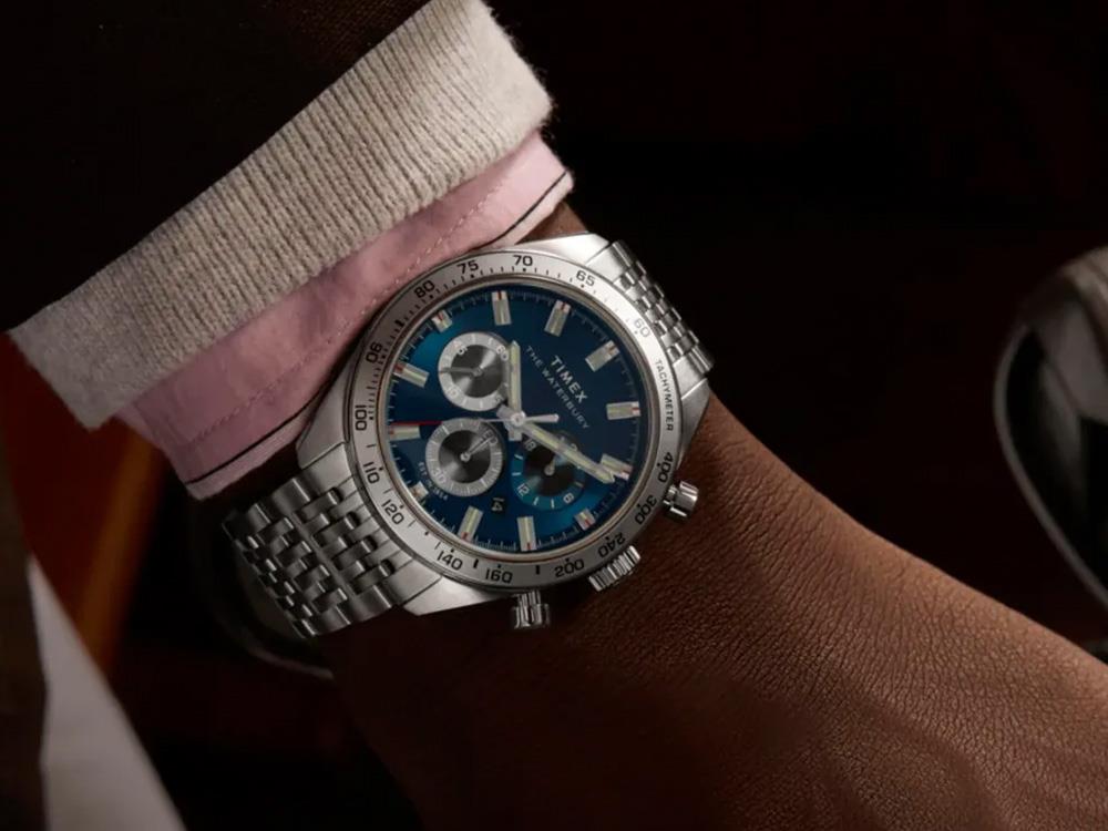 Timex Waterbury Traditional Quartz Uhr, Blau, 41 mm, Chronograph, TW2Y18500