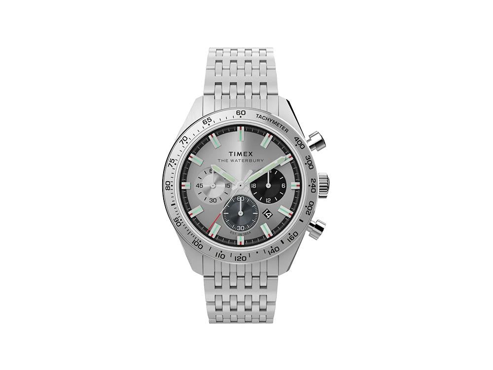 Timex Waterbury Traditional Quartz Uhr, Silber, 41 mm, Chronograph, TW2Y18700