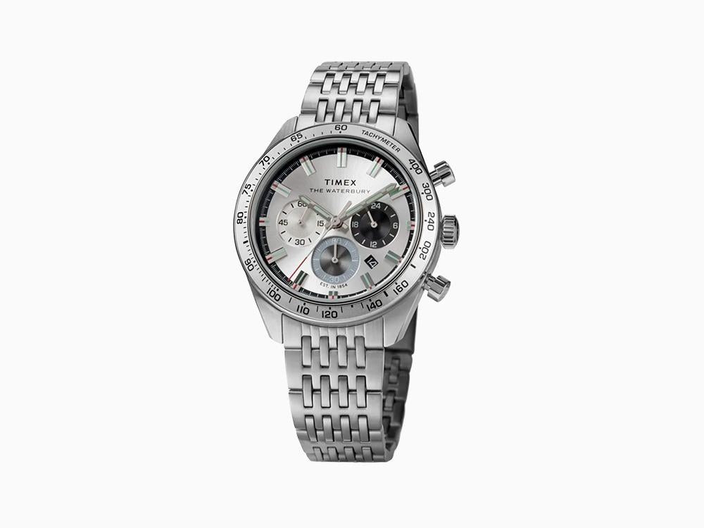 Timex Waterbury Traditional Quartz Uhr, Silber, 41 mm, Chronograph, TW2Y18700
