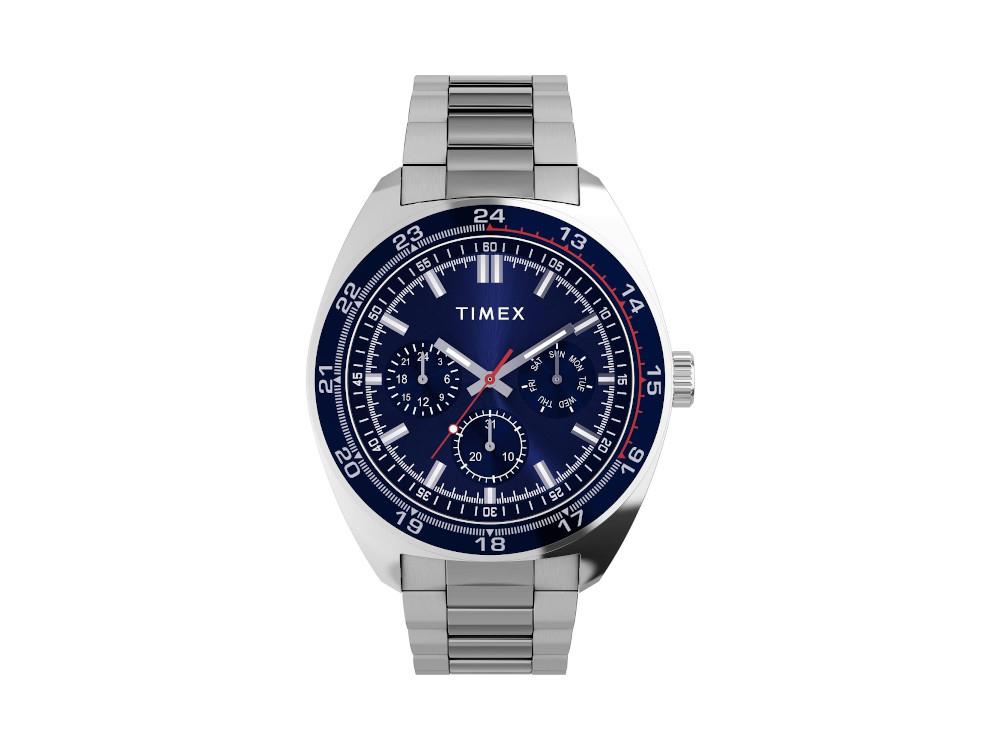 Timex Weston Quartz Uhr, Recycelter Stahl, Blau, 45 mm, TW2Y22700