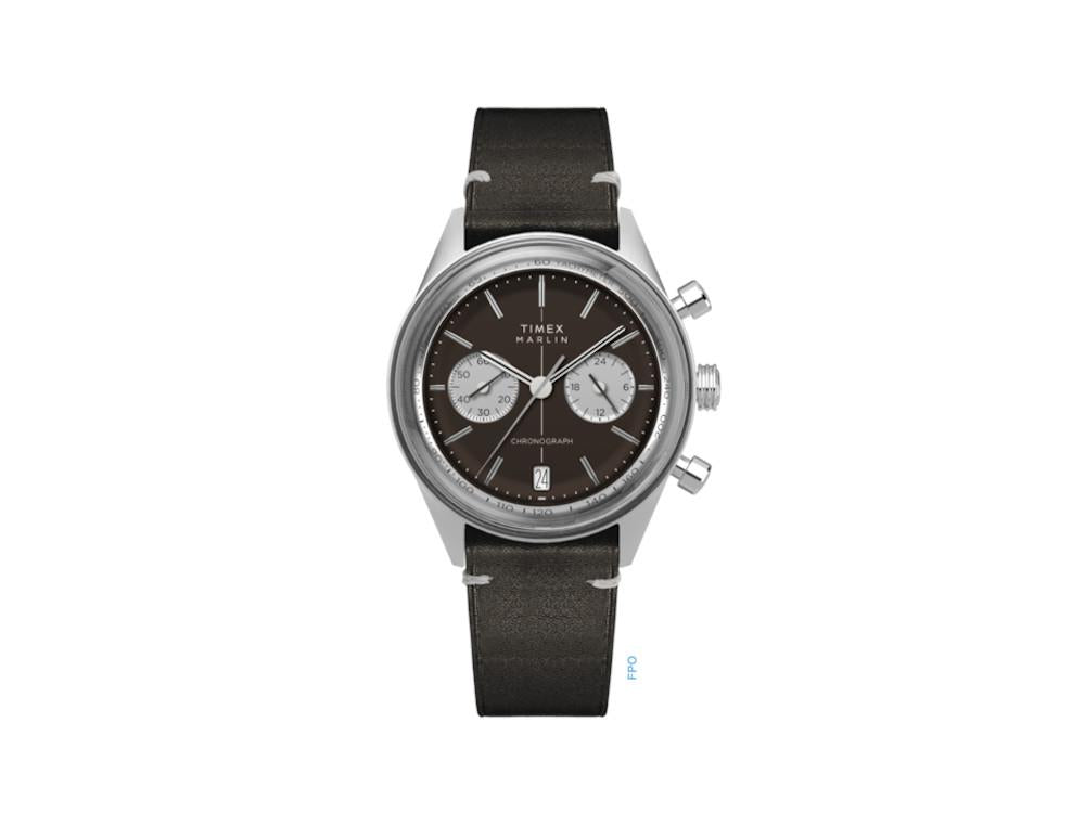 Timex Marlin Quartz Uhr, Schwarz, 40 mm, Chronograph, TW2Y23700