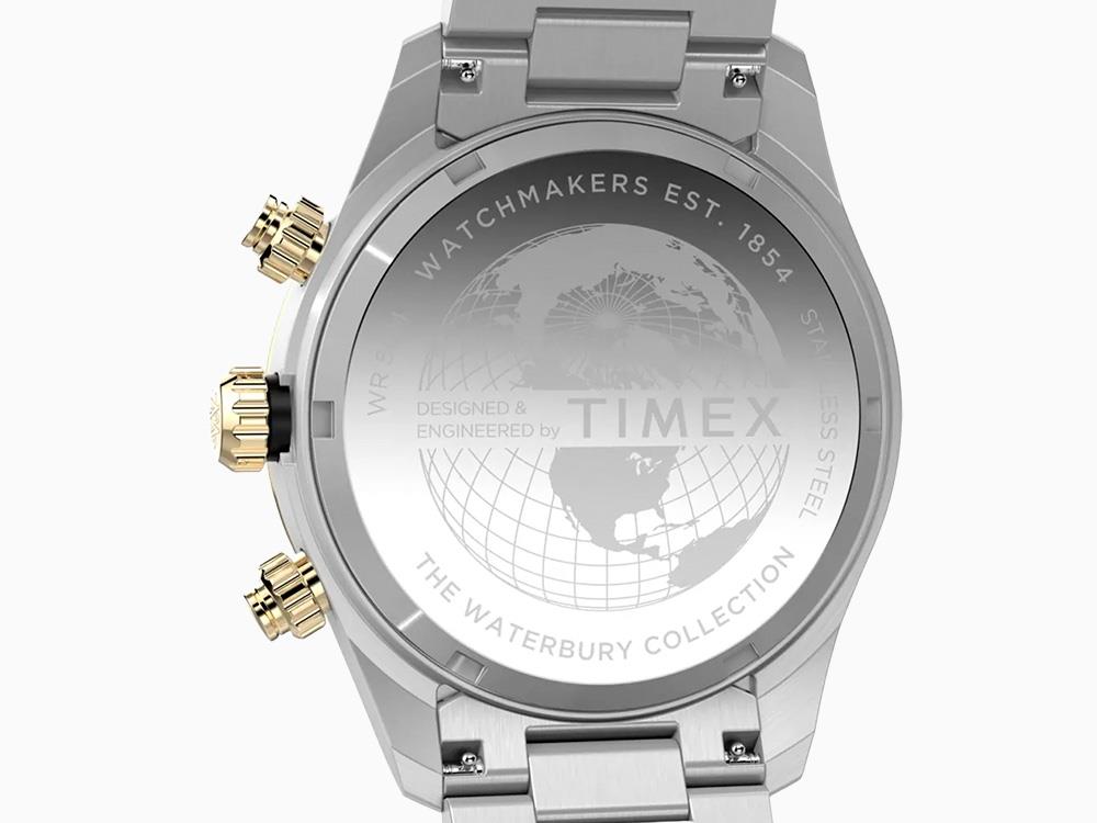 Timex Waterbury Heritage Quartz Uhr, Schwarz, 39 mm, Chronograph, TW2Y24000