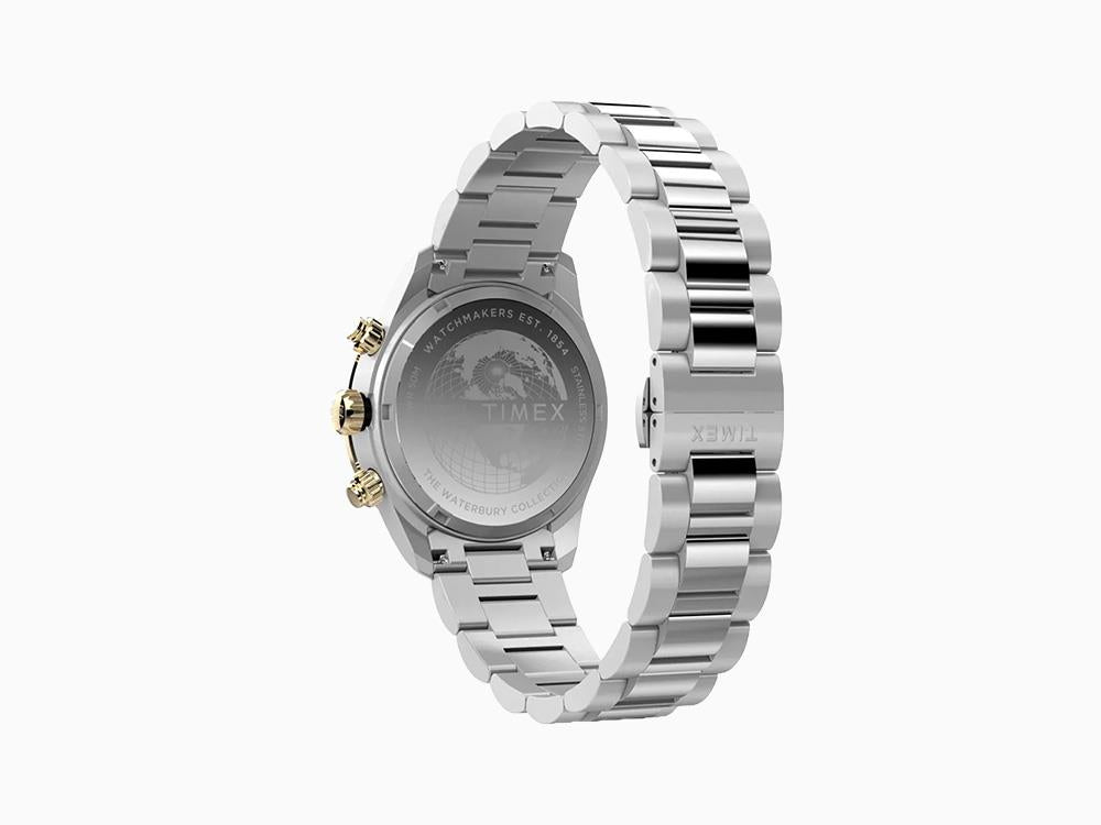 Timex Waterbury Heritage Quartz Uhr, Schwarz, 39 mm, Chronograph, TW2Y24000