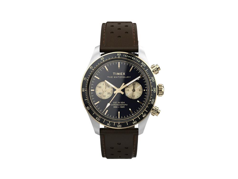 Timex The Waterbury Heritage Quartz Uhr, Schwarz, Chronograph, TW2Y24100