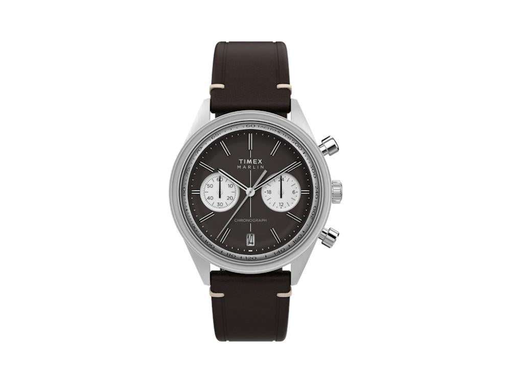 Timex Marlin Quartz Uhr, Recycelter Stahl, Braun, 40 mm, Chronograph, TW2Y24700