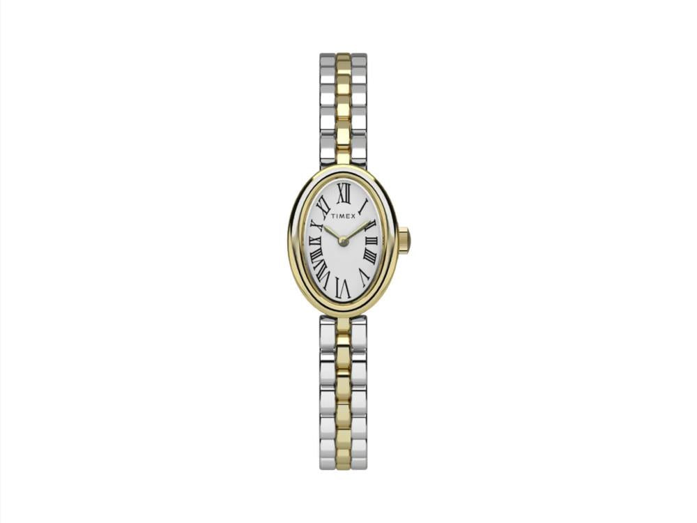 Timex Cavatina Quartz Uhr, Messing, Weiss,19mm , TW2Y26800