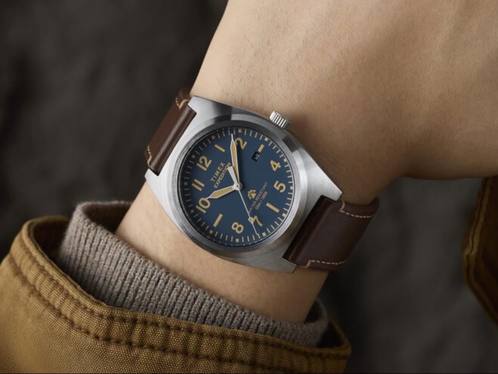 Timex Expedition Capstone Quartz Uhr, Messing, Blau, 39 mm, TW2Y30600