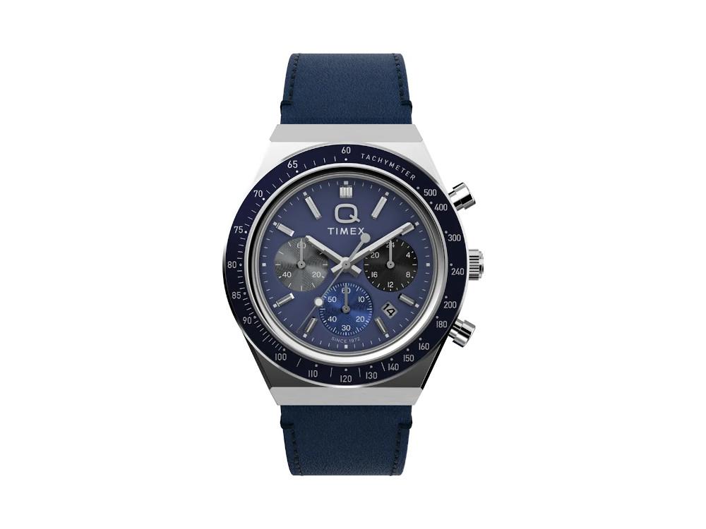 Timex Q Chrono  Quartz Uhr, Blau, 40 mm, Chronograph, TW2Y36100