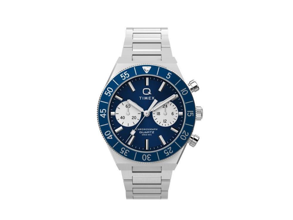 Timex Q Timex Continental Quartz Uhr, Blau, 40 mm, Chronograph, TW2Y55900