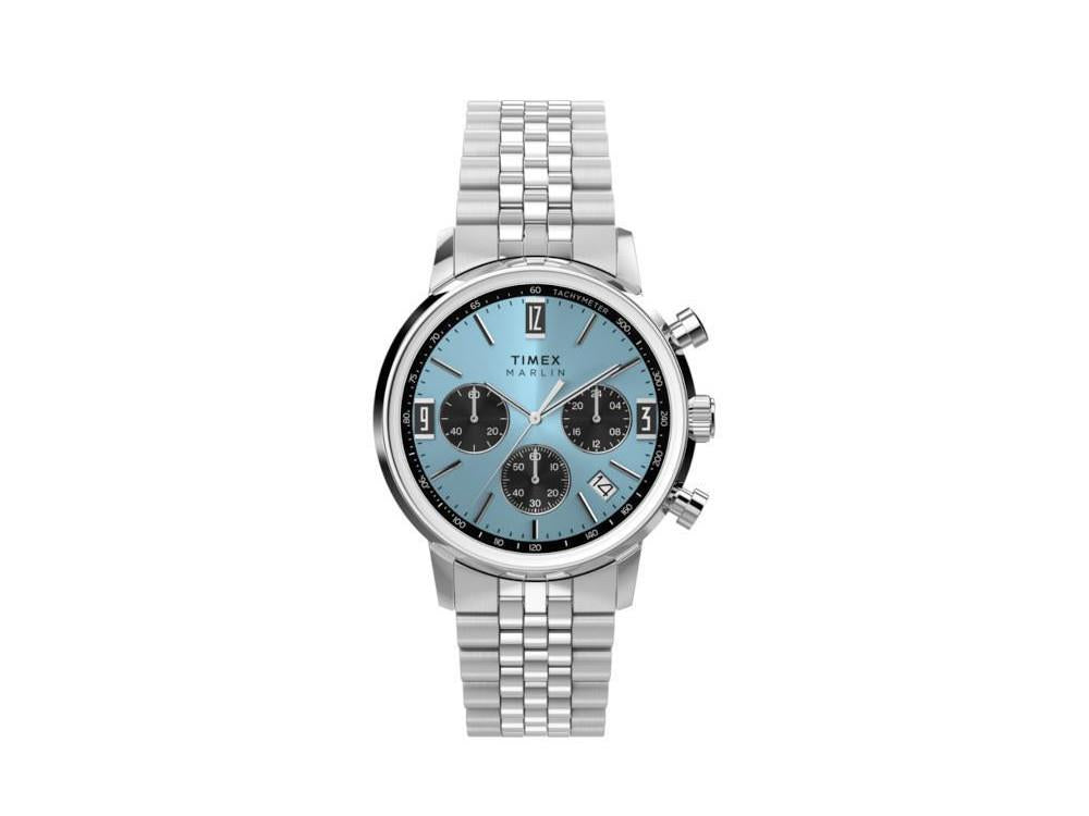 Timex Marlin Quartz Uhr, Blau, 40 mm, Chronograph, TW2Y66500