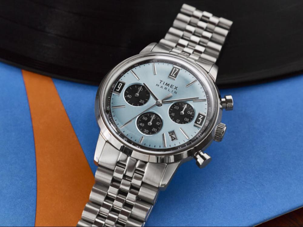 Timex Marlin Quartz Uhr, Blau, 40 mm, Chronograph, TW2Y66500