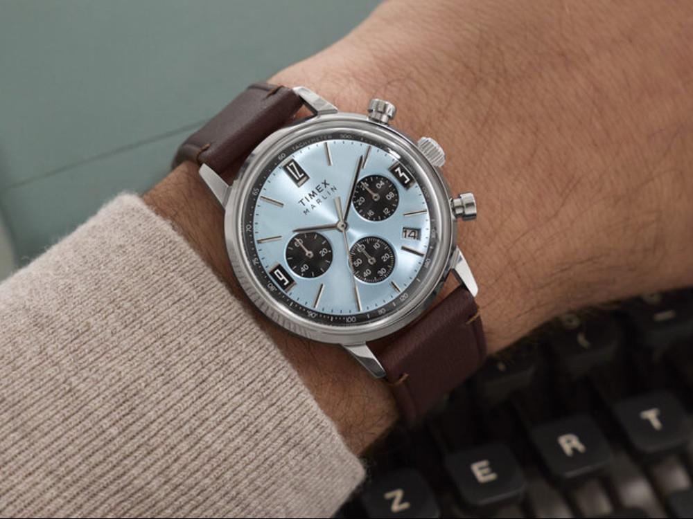 Timex Marlin Quartz Uhr, Blau, 40 mm, Chronograph, TW2Y66600