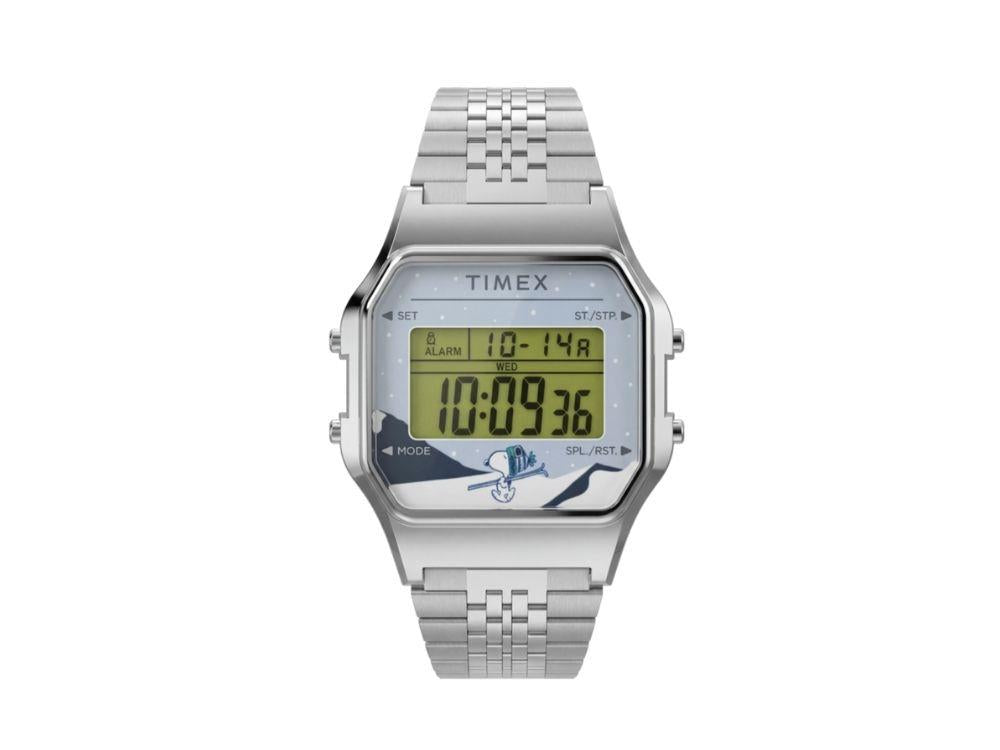 Timex T80 Peanuts Quartz Uhr, Messing, Blau, 34 mm, TW2Y76700