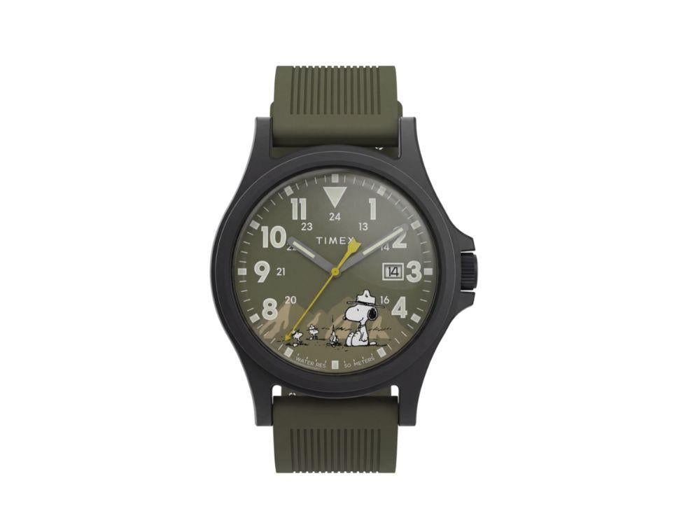 Timex Peanuts Expedition Acadia Quartz Uhr, Harz, Grün, 40 mm, TW2Y84600