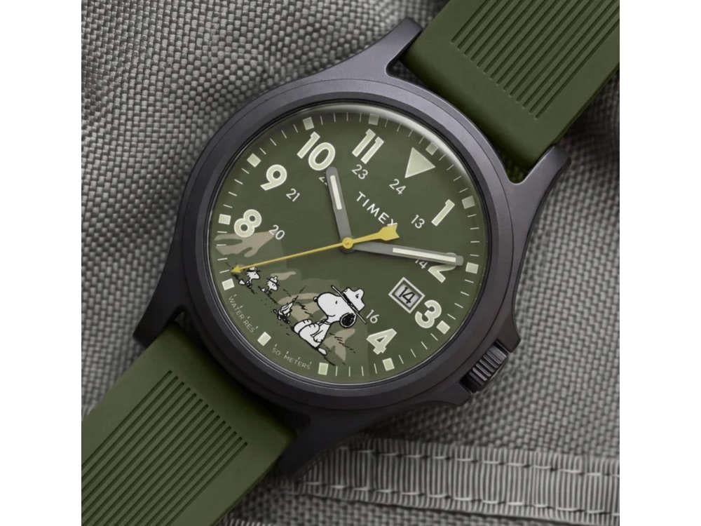 Timex Peanuts Expedition Acadia Quartz Uhr, Harz, Grün, 40 mm, TW2Y84600