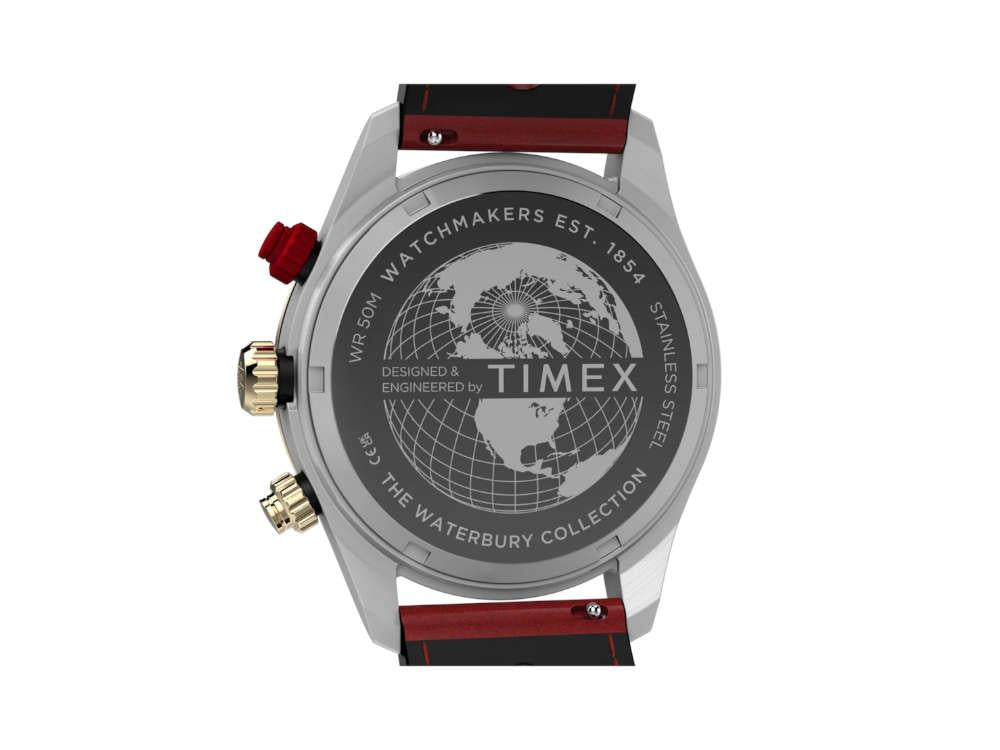 Timex The Waterbury Heritage Chronograph Quartz Uhr, Schwarz, 39 mm, TW2Y93400