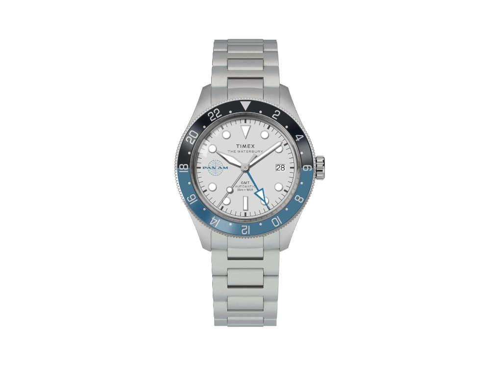 Timex The Waterbury Heritage Pan Am GMT Automatik Uhr, Weiss, 41.5 mm, TW2Y94300