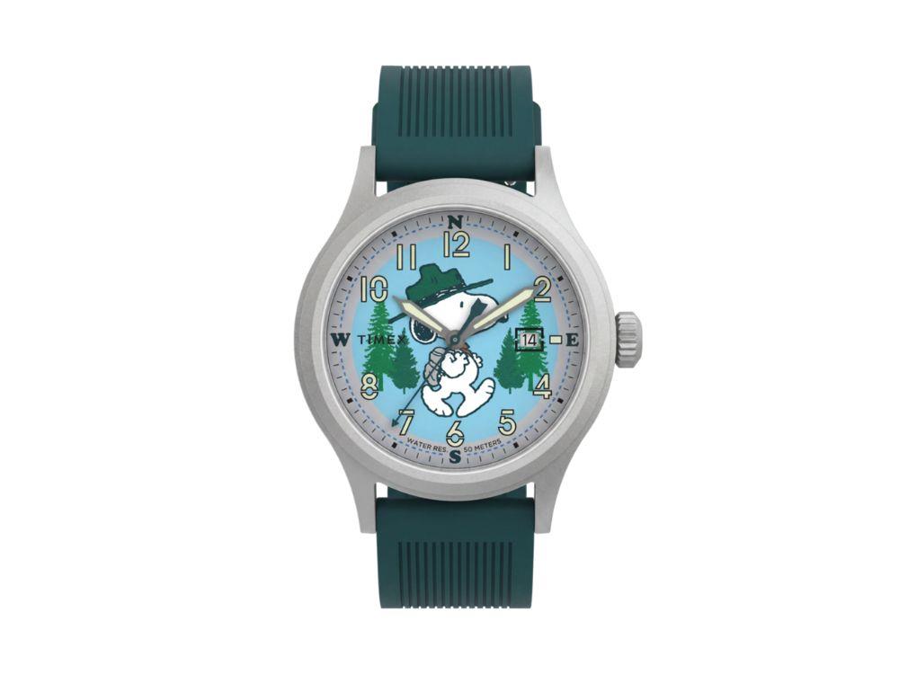Timex Peanuts Time Expedition Scout Quartz Uhr, Messing, Blau, 40 mm, TW2Y84800